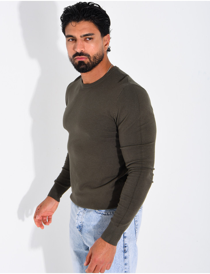 Pull fin col rond