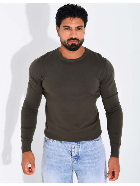 Pull fin col rond
