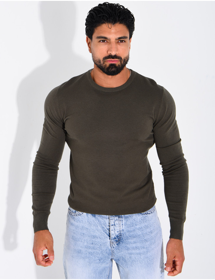 Pull fin col rond