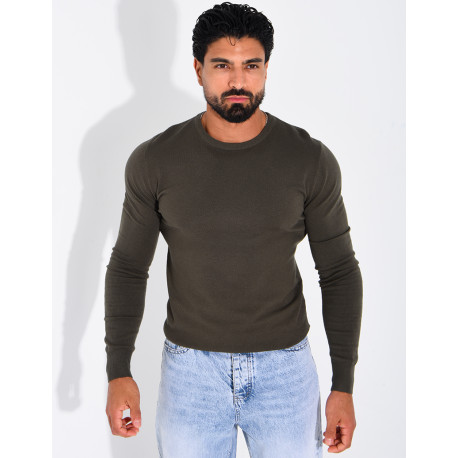 Pull fin col rond