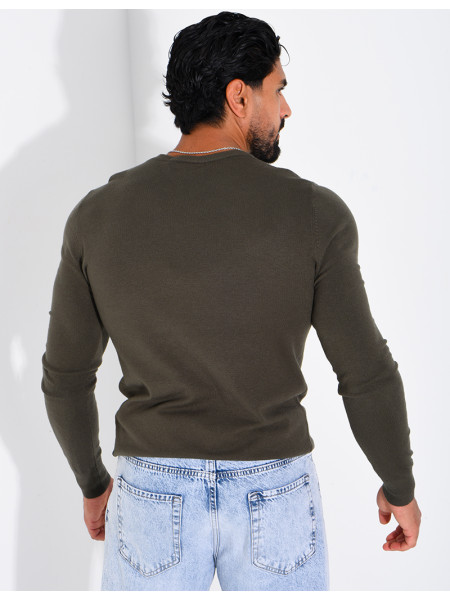 Pull fin col rond