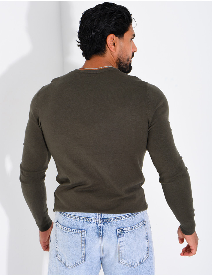Pull fin col rond