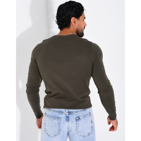 Pull fin col rond