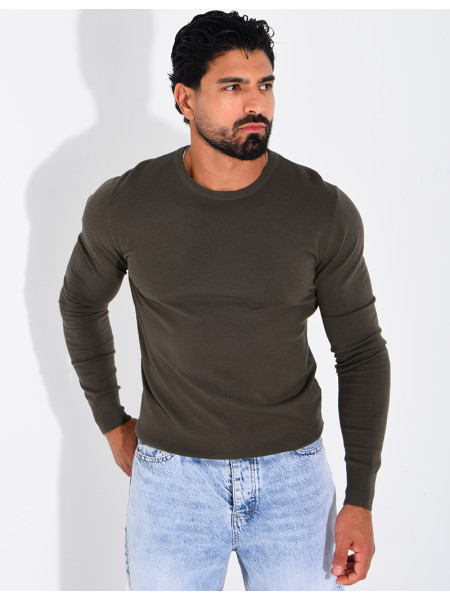 Pull fin col rond