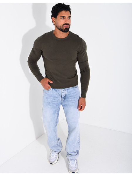 Pull fin col rond