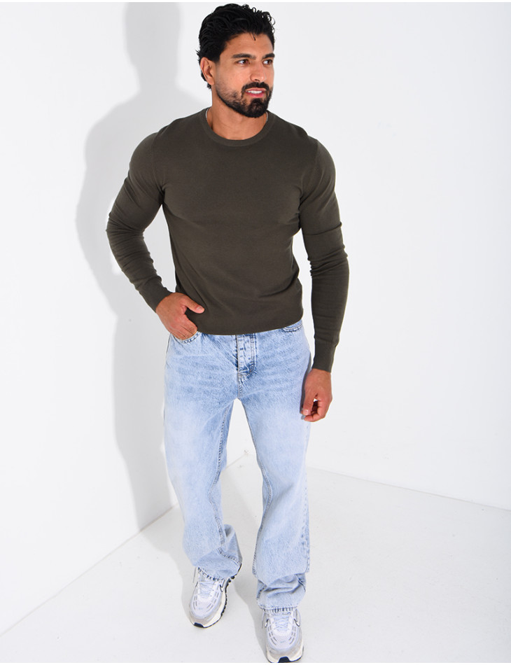 Pull fin col rond