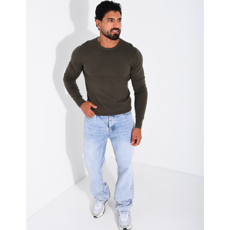 Pull fin col rond