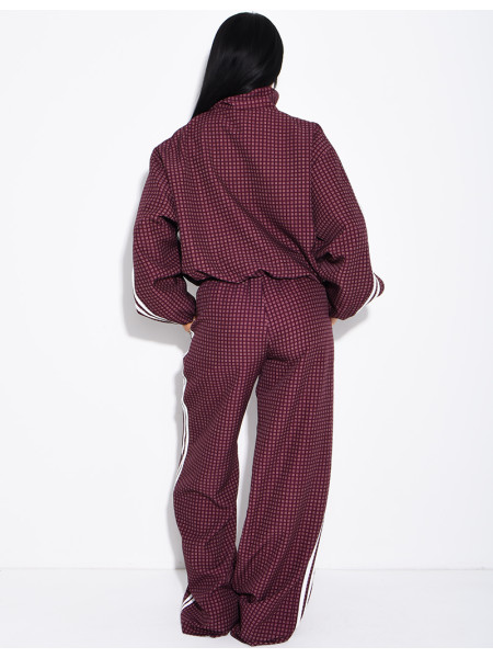 Ensemble pantalon et veste à carreaux avec bandes