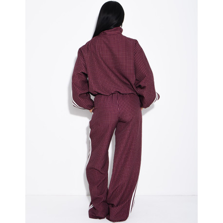 Ensemble pantalon et veste à carreaux avec bandes