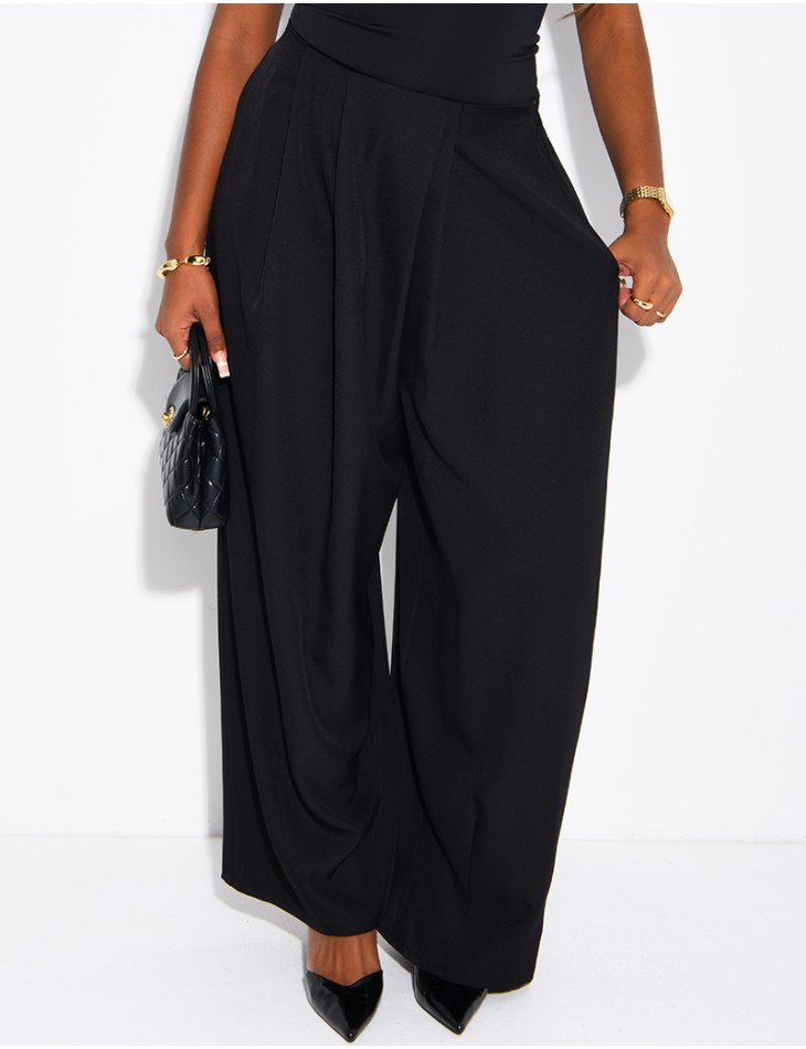 Pantalon ample fluide à taille élastique