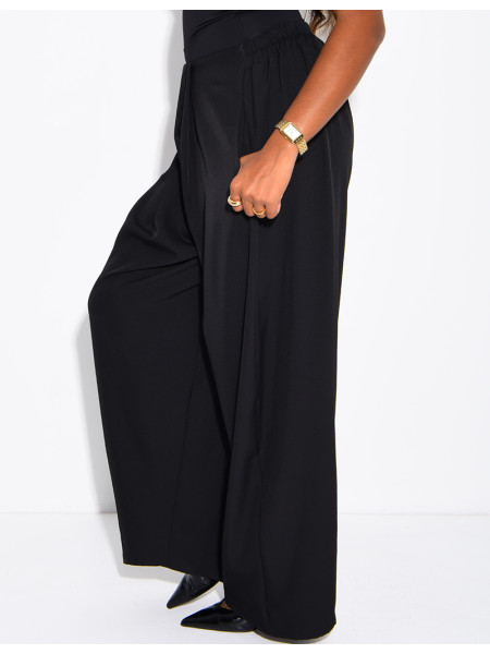 Pantalon ample fluide à taille élastique