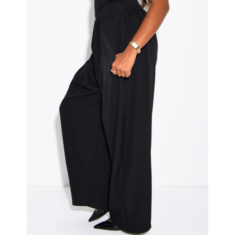 Pantalon ample fluide à taille élastique