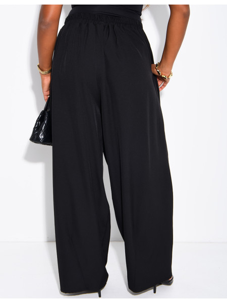 Pantalon ample fluide à taille élastique