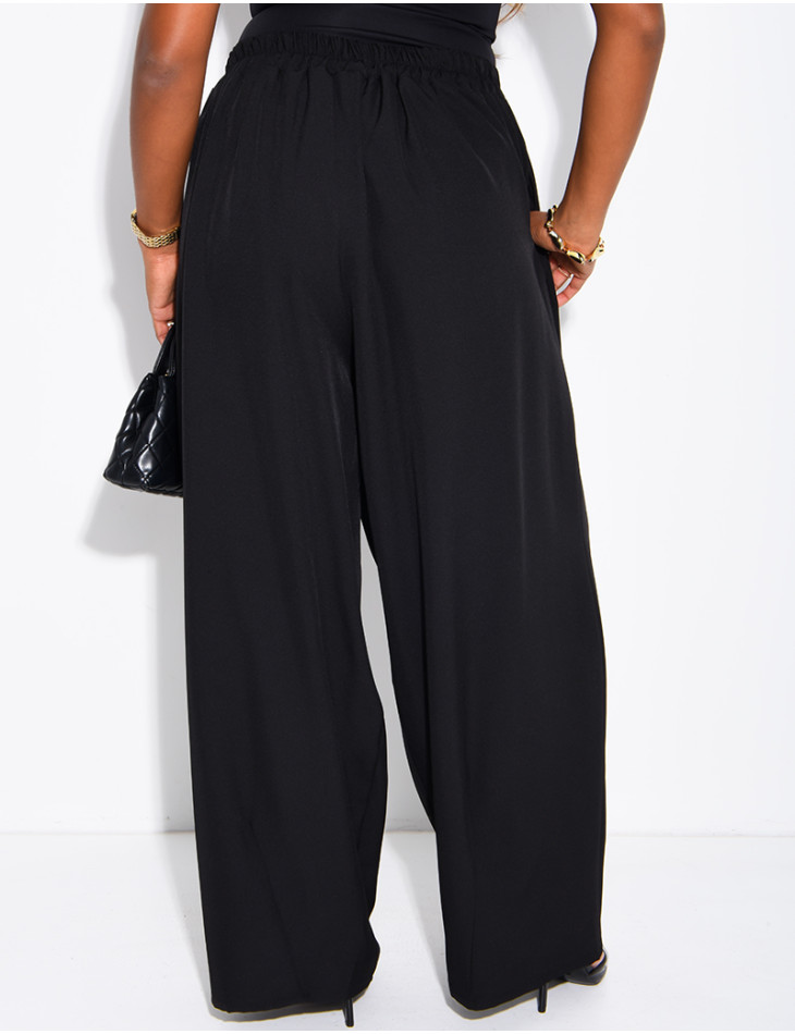 Pantalon ample fluide à taille élastique