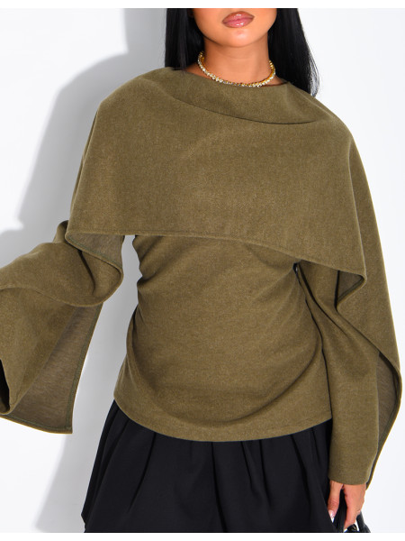 Top à nouer avec cape intégrée