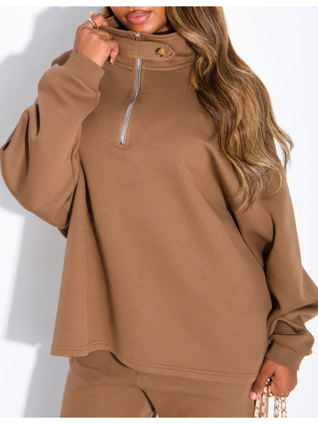 Ensemble pantalon et pull à col zippé