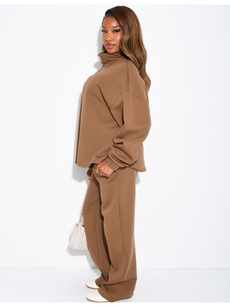 Ensemble pantalon et pull à col zippé