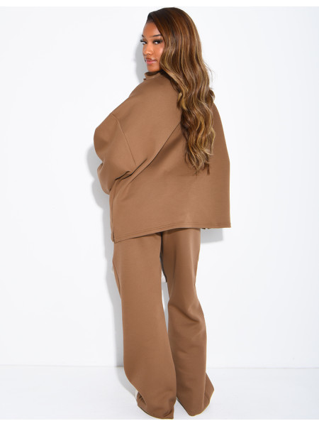 Ensemble pantalon et pull à col zippé