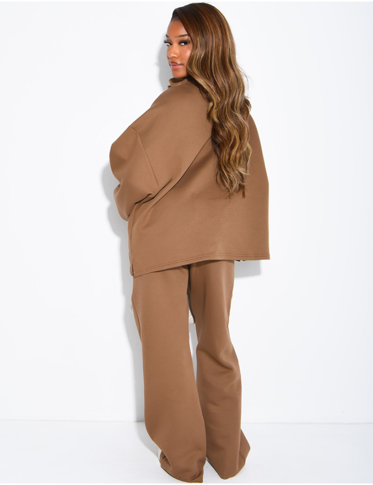 Ensemble pantalon et pull à col zippé
