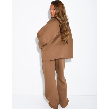 Ensemble pantalon et pull à col zippé