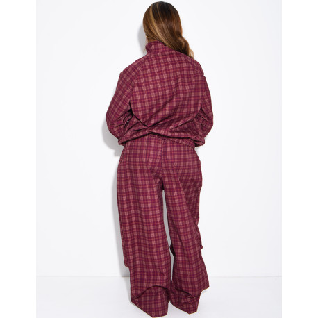 Ensemble à carreaux pantalon et veste zippé