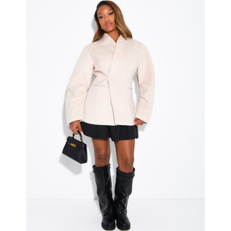 Veste premium style blazer en laine