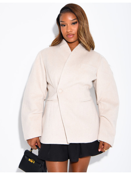 Veste premium style blazer en laine