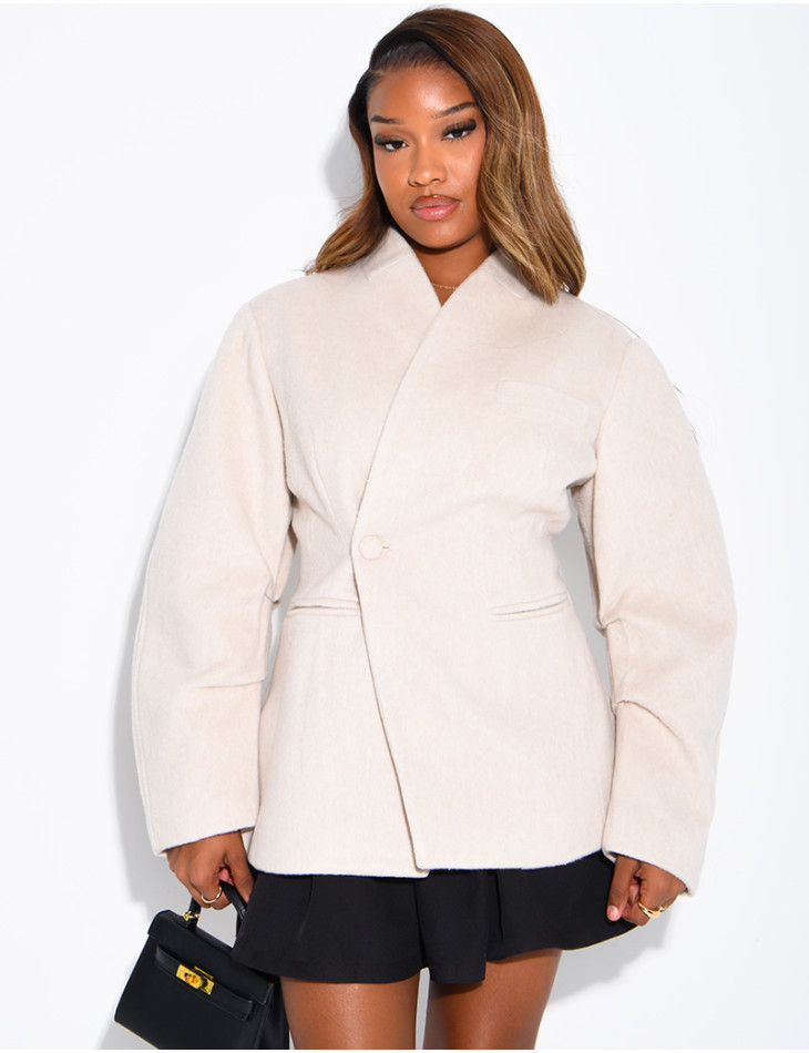 Veste premium style blazer en laine