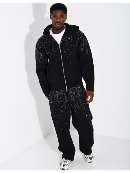Strassverziertes Neopren-Set (Hose und Kapuzenjacke)