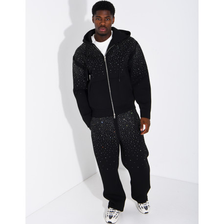 Strassverziertes Neopren-Set (Hose und Kapuzenjacke)