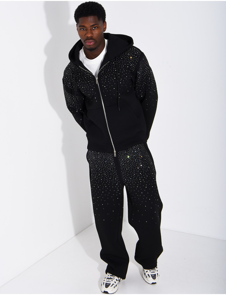 Strassverziertes Neopren-Set (Hose und Kapuzenjacke)