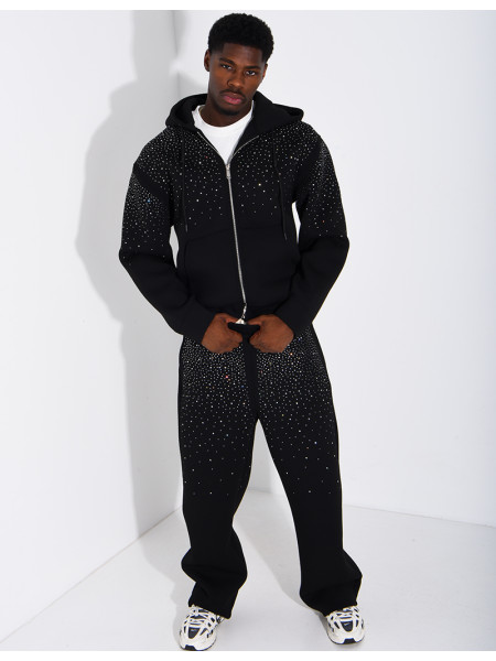 Strassverziertes Neopren-Set (Hose und Kapuzenjacke)