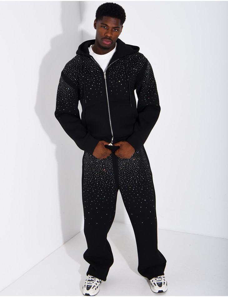 Strassverziertes Neopren-Set (Hose und Kapuzenjacke)