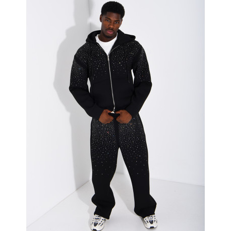 Strassverziertes Neopren-Set (Hose und Kapuzenjacke)