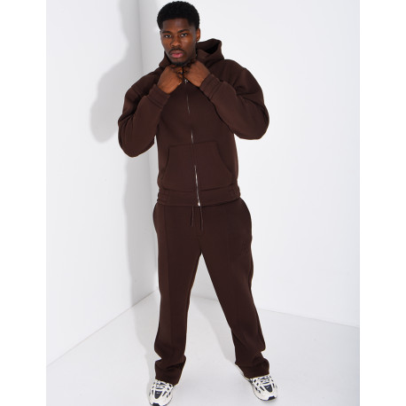 Pants and hooded jacket set with embossed Eiffel Tower design