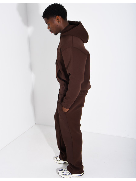 Pants and hooded jacket set with embossed Eiffel Tower design