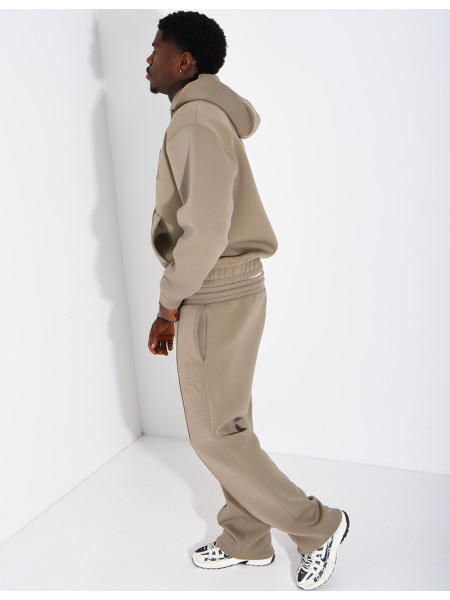 Pants and hooded jacket set with embossed Eiffel Tower design