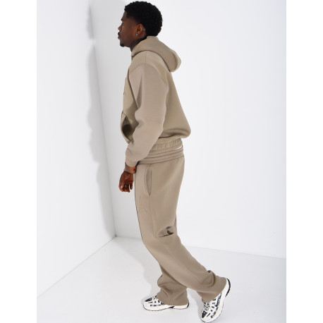 Pants and hooded jacket set with embossed Eiffel Tower design