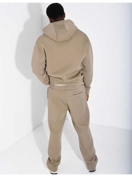 Pants and hooded jacket set with embossed Eiffel Tower design
