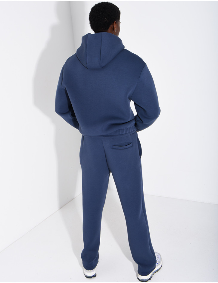 Pants and hooded jacket set with embossed Eiffel Tower design