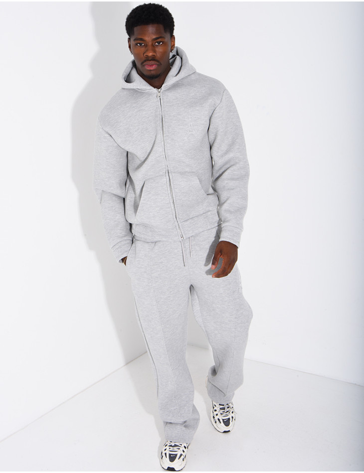 Set aus Hose und Kapuzenjacke mit Eiffelturm-Prägung
