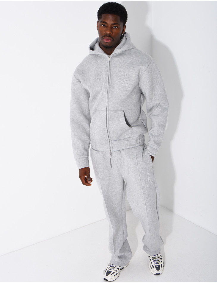 Set aus Hose und Kapuzenjacke mit Eiffelturm-Prägung