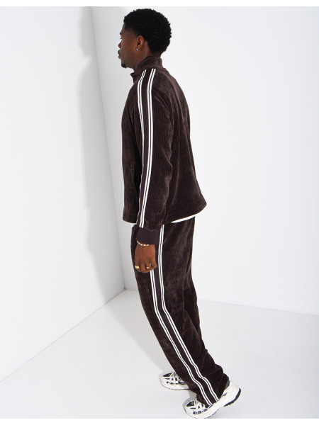 Ensemble côtelé pantalon et veste à bandes