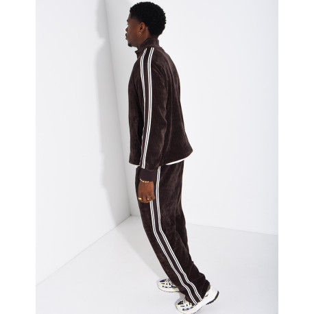 Ensemble côtelé pantalon et veste à bandes