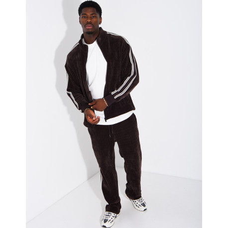 Ensemble côtelé pantalon et veste à bandes