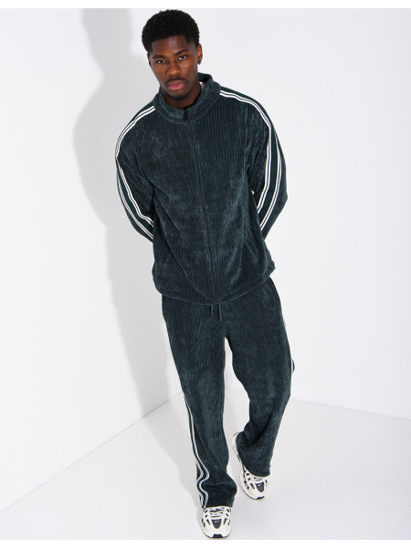 Ensemble côtelé pantalon et veste à bandes