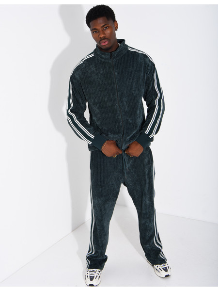 Ensemble côtelé pantalon et veste à bandes