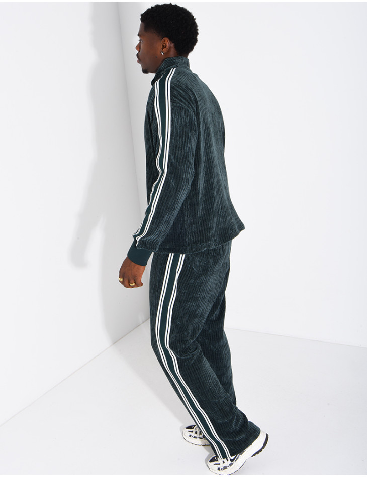 Ensemble côtelé pantalon et veste à bandes