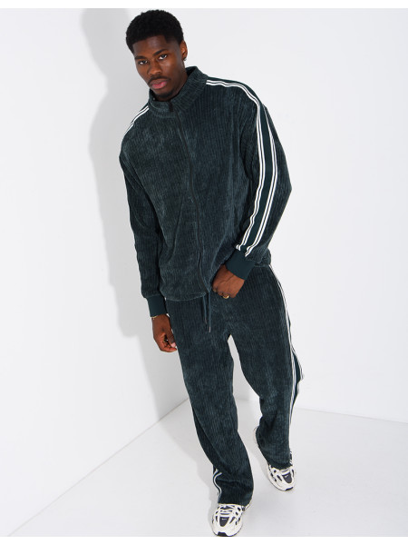 Ensemble côtelé pantalon et veste à bandes
