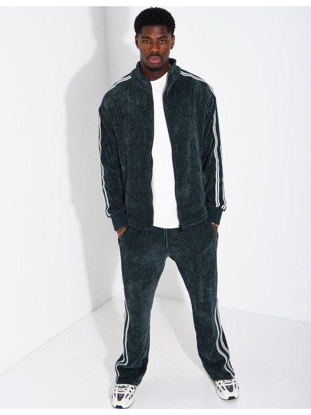 Ensemble côtelé pantalon et veste à bandes